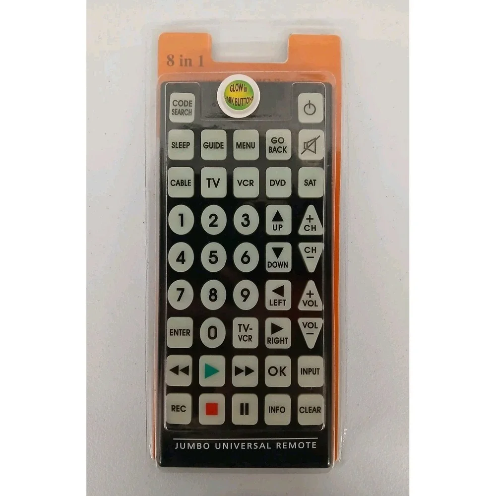 QFX REM-115 Jumbo Universal Remote Control Glow In the Dark New ‎ #912